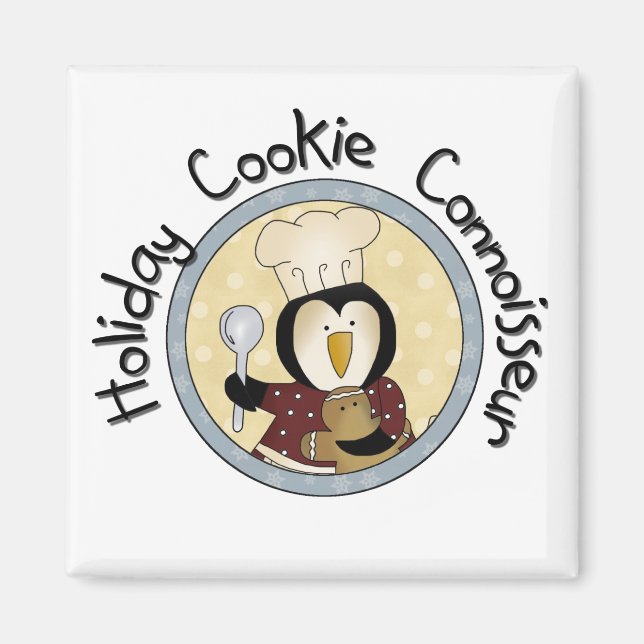 Imã Penguin Cookie Connoisseur T-shirts e presentes (Frente)