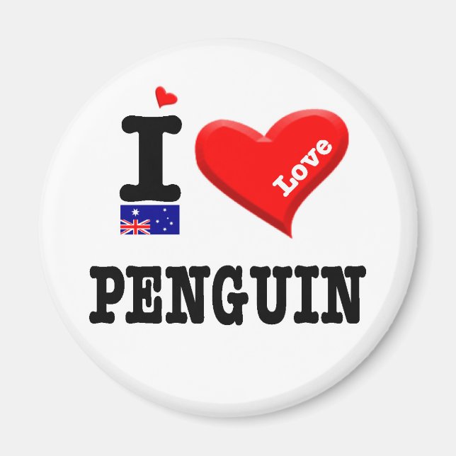 Imã PENGUIN - Eu Amo (Frente)