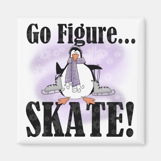 Imã Penguin Go Figura T-shirts e presentes do Skate (Frente)
