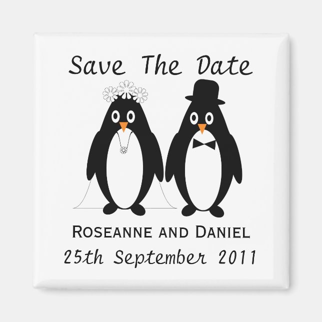 Imã Penguin Salve O Anúncio De Casamento De Data (Frente)
