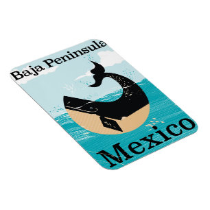 Ímã península da baja México pôster de viagem