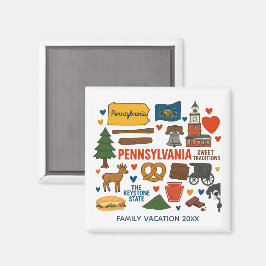 Imã Pennsylvania Family Trip Keepsake Custom Magnet