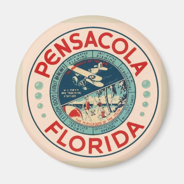 Imã Pensacola FL Vintage (Frente)