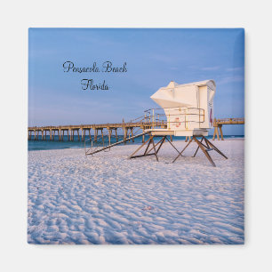Imã Pensacola Morning Lifeguard Stand E Pier Magnet