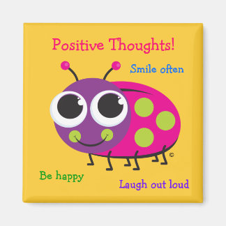 Imã Pensamentos Positivos - Magneta Ladybug Bonita