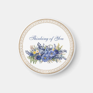 Imã Pensando em você, bela design floral,