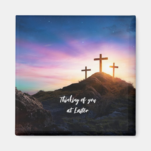 Imã Pensando em você na Páscoa editável (Frente)