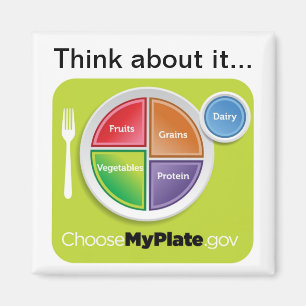 Imã Pense sobre ele escolhem o ímã de MyPlate