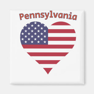 Imã Pensilvânia American Flag Heart