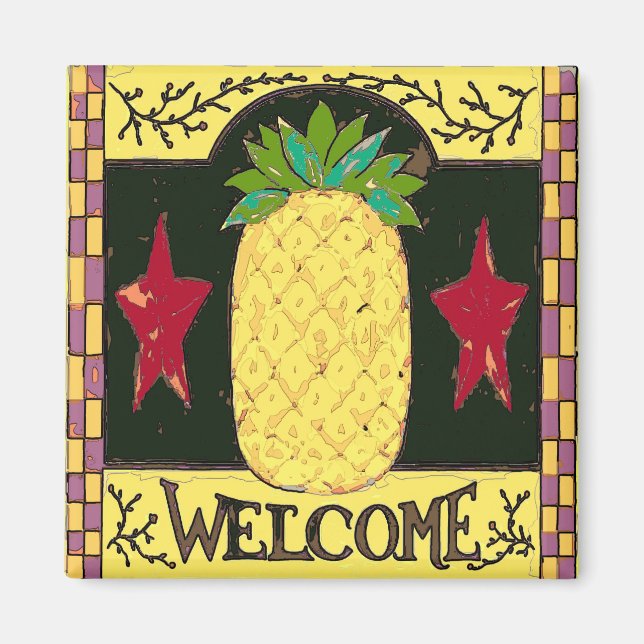 Imã Pensilvânia Dutch Pineapple Welcome (Frente)