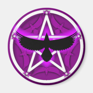 Imã Pentacle do corvo - roxo