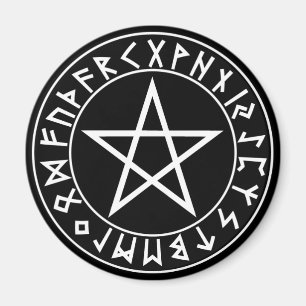Imã Pentacle do Rune do ímã no preto
