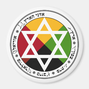 Imã Pentacle dourado da terra do alvorecer no branco