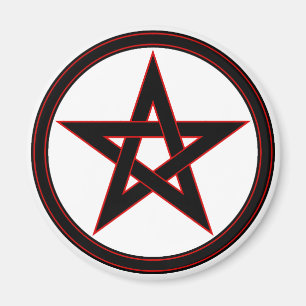 Imã Pentacle preto & vermelho