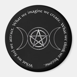 Imã Pentáculo Wicca da Deusa da Lua Tripla