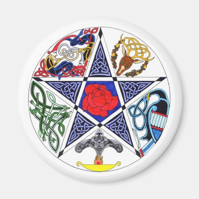 Imã Pentagrama Celta (Frente)