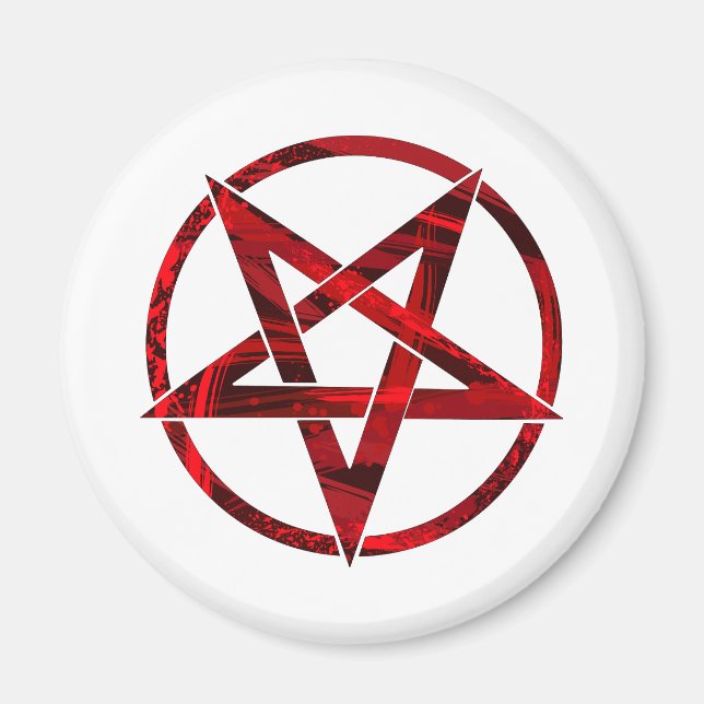 Imã Pentagrama do Diabo Vermelho (Frente)