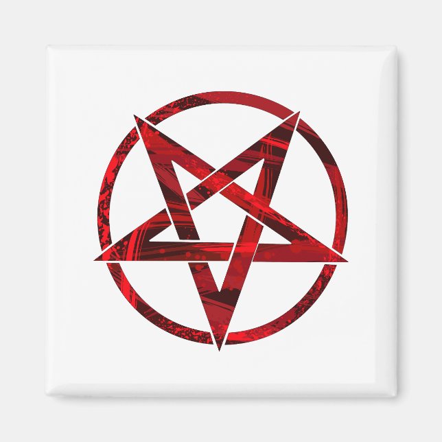 Imã Pentagrama do Diabo Vermelho (Frente)
