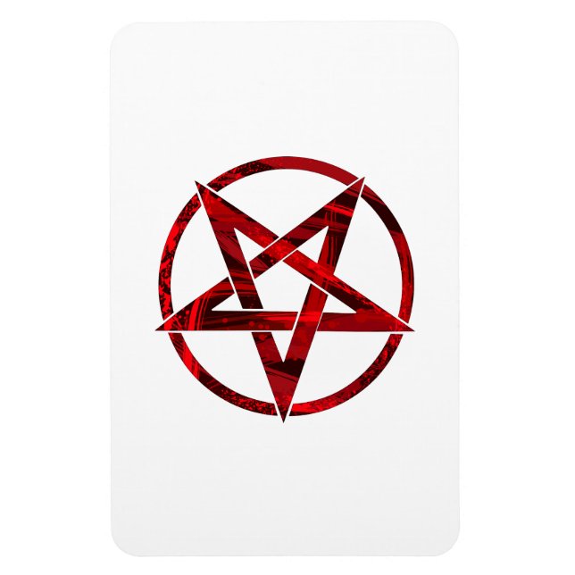 Ímã Pentagrama do Diabo Vermelho (Vertical)