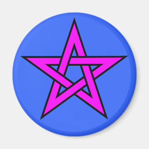Imã Pentagrama magenta em azul