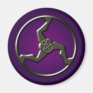Imã Pentagrama Triskelion Símbolos Antigos Roxo