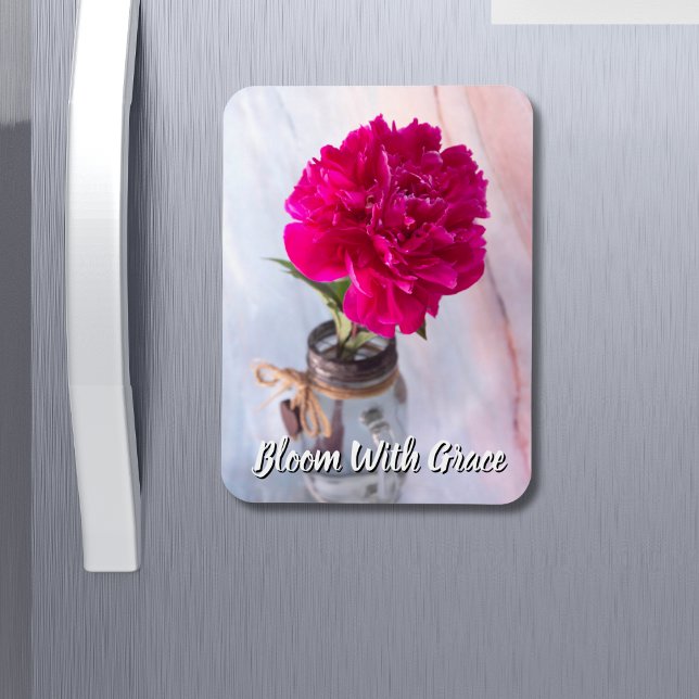 Ímã Peônia Roxa Bloom With Grace em Vaso (Criador carregado)