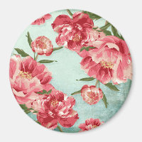 Peonias bonito De Chintz Com Flor Retro Personaliz