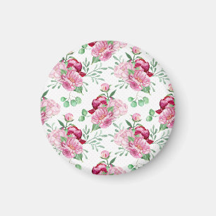 Imã peônias cor-de-água rosa