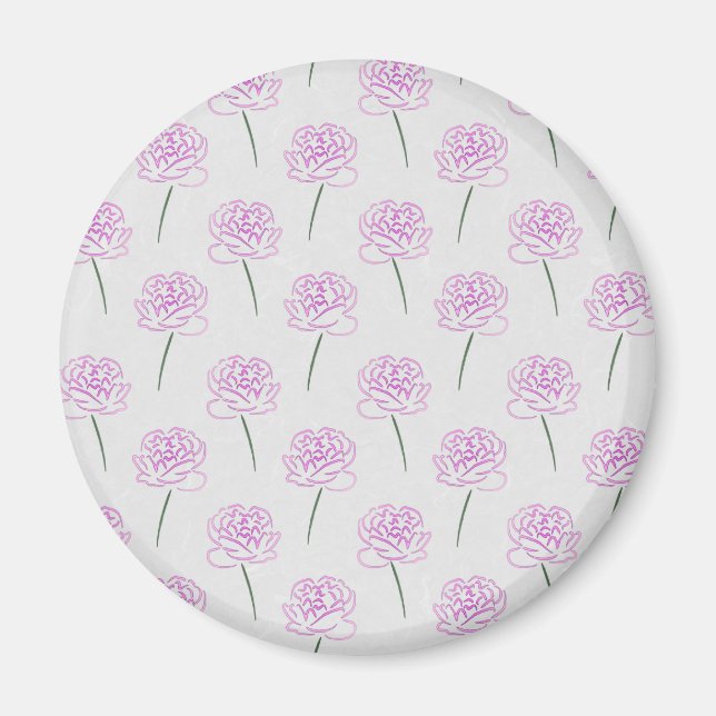 Imã peônias cor-de-rosa (Frente)