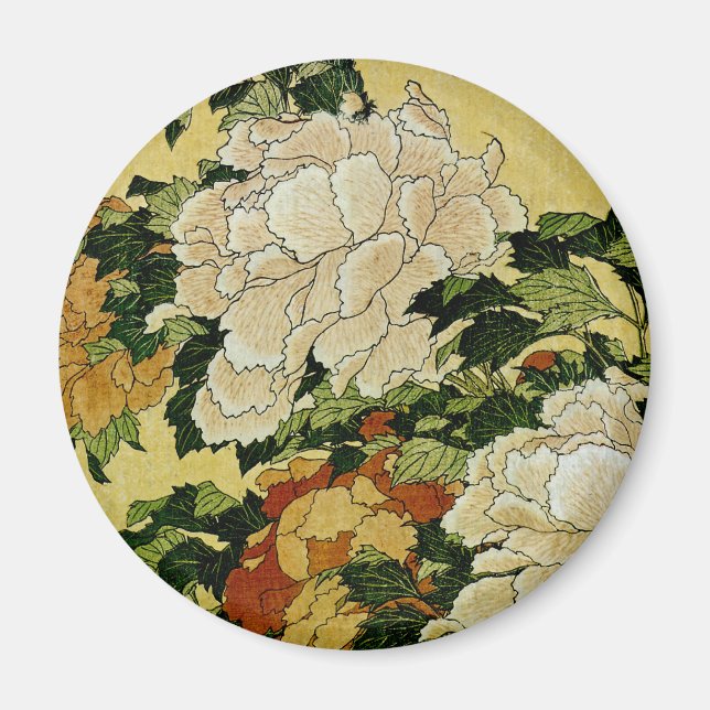 Imã Peônias e borboletas (Frente)