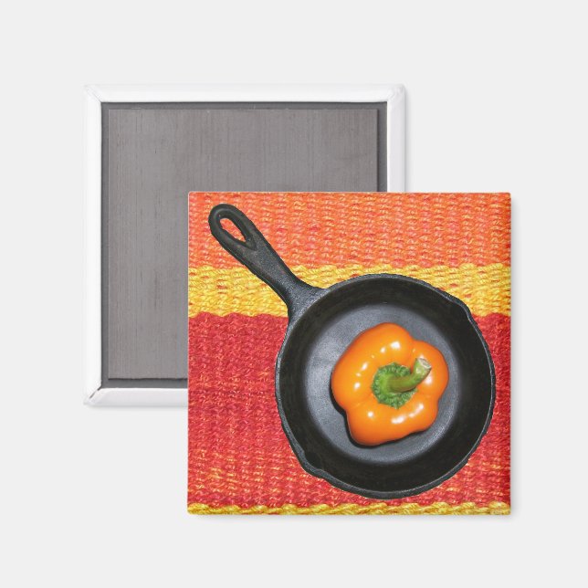 Imã Pepper em Ferro Skillet Magnet (Front/Back)