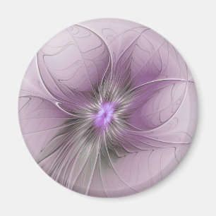 Imã Pequena Beleza Moderno Cinza Mauve Arte Fractal Fl