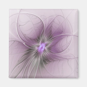 Imã Pequena Beleza Moderno Cinza Mauve Arte Fractal Fl