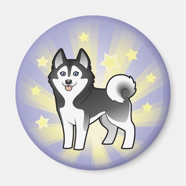 Imã Pequena Estrela Siberiana Husky / Alaskan Malamute (Frente)