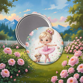 Imã Pequena Prima Ballerina e Puppy