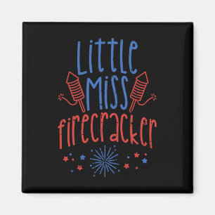 Imã Pequena Senhorita Firecracker Funny 4 De Julho Pat
