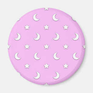 Imã Pequenas estrelas brancas e luas a rosa