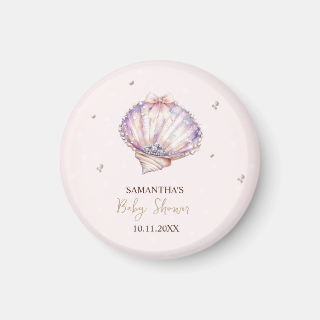 Imã Pequenas Pérolas Conchas Diamantes Pontos Chás de  (Frente)