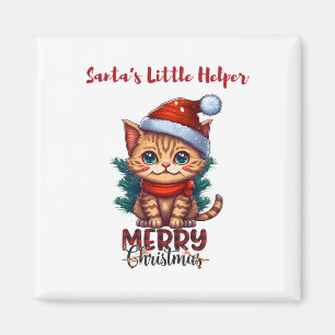 Imã Pequeno ajudante do Papai Noel - Gato Fofo Natal A