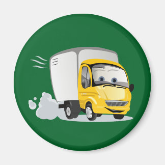 Imã Pequeno Caminhão de Cartoon Amarelo para Crianças!