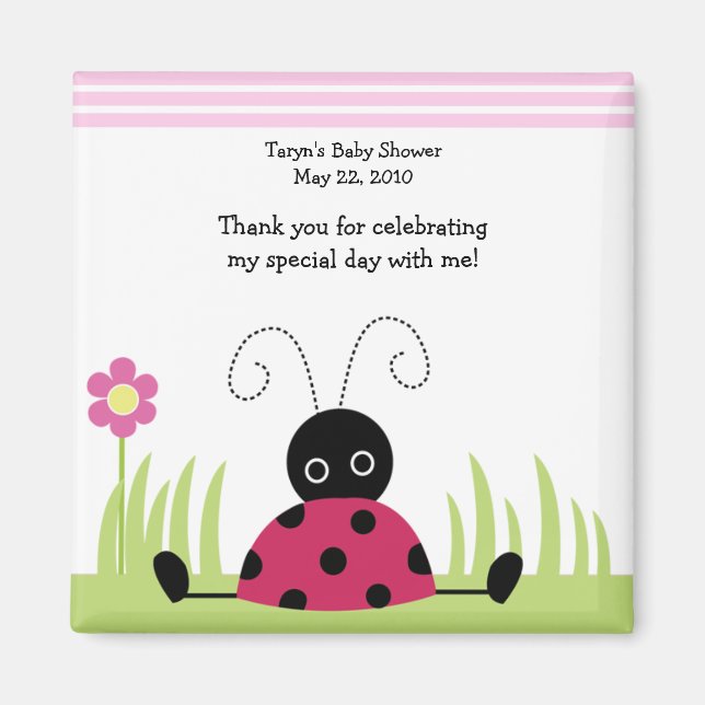 Imã Pequeno Chá de fraldas Ladybug / Aniversário do Ma (Frente)