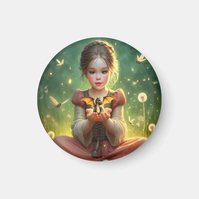 Imã Pequeno Dragão Guardião com Borboletas (Frente)