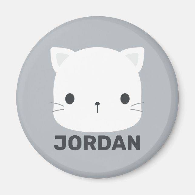 Imã Pequeno Gato Bonito com Nome Personalizado (Frente)