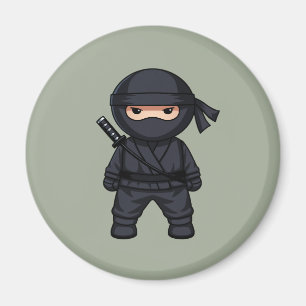 Imã Pequeno Ninja Guerreiro em Verde Sage