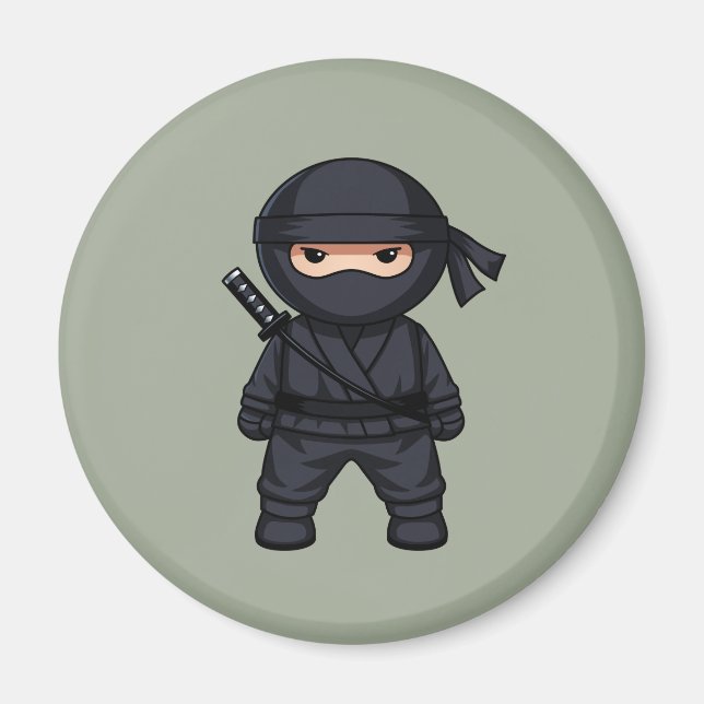 Imã Pequeno Ninja Guerreiro em Verde Sage (Frente)