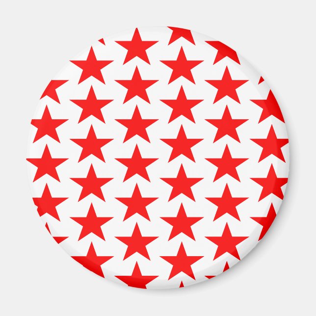 Imã Pequeno Padrão de Estrelas Vermelhas (Frente)