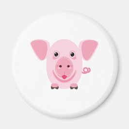 Imã Pequeno porco rosa feliz e fofo