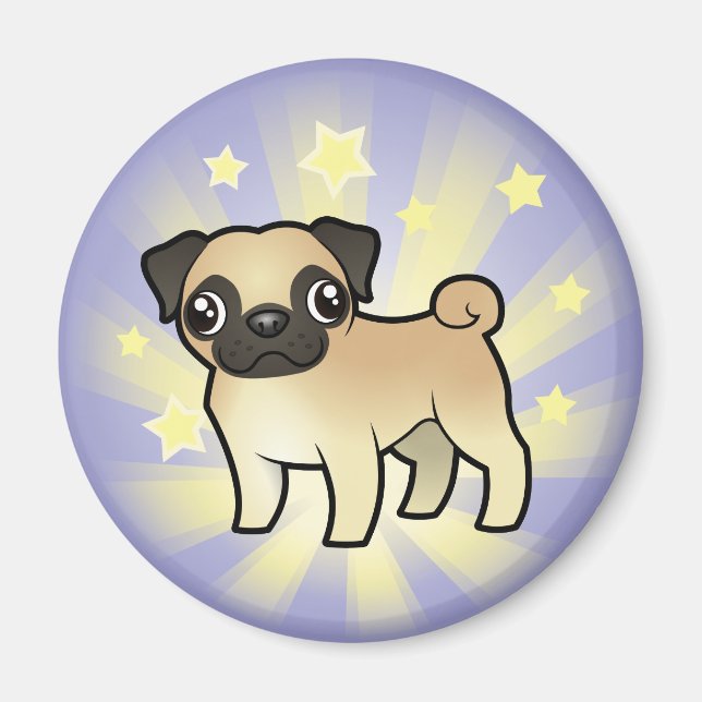 Imã Pequeno Pug Estrela (Frente)