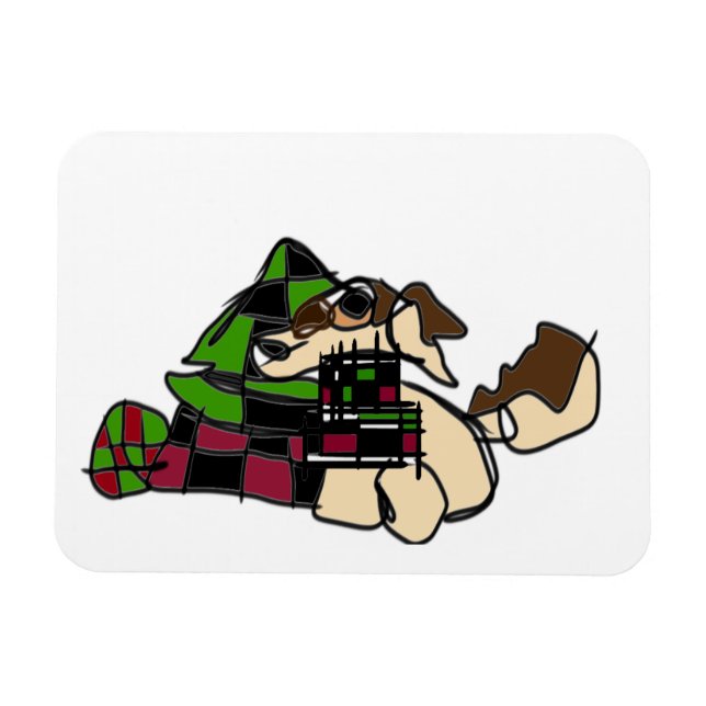 Ímã Pequeno Puppy para o inverno (Horizontal)