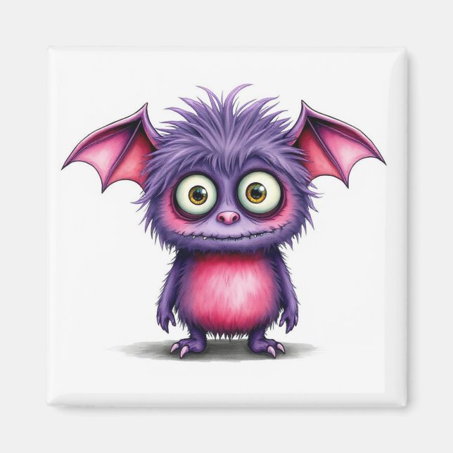Imã Pequeno Roxo e Monstro Rosa (Frente)